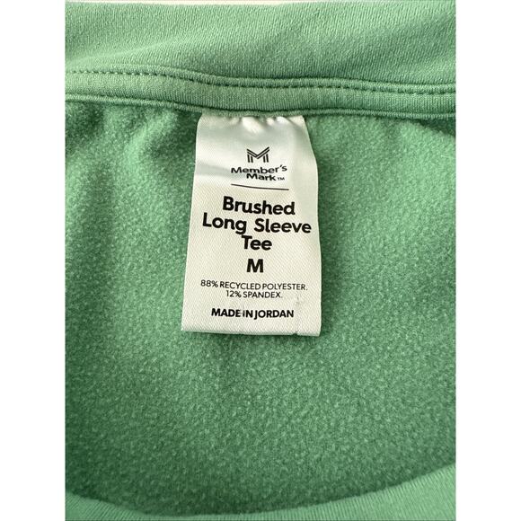 Member’s Mark Brushed Long Sleeve Tee Green Lily Crewneck Soft Fleece Size M - Picture 5 of 10